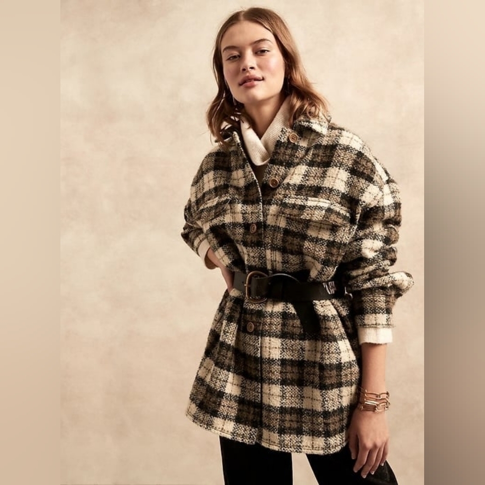 GAP Oversized Italian Bouclé Shirt Jacket
